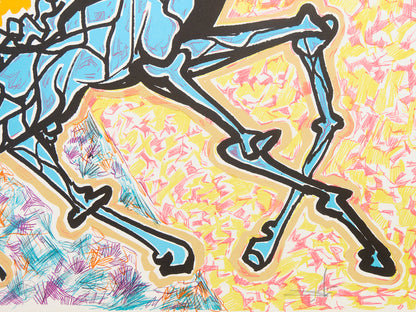 Salvador DALI : La girafe en feu - Lithographie originale signée