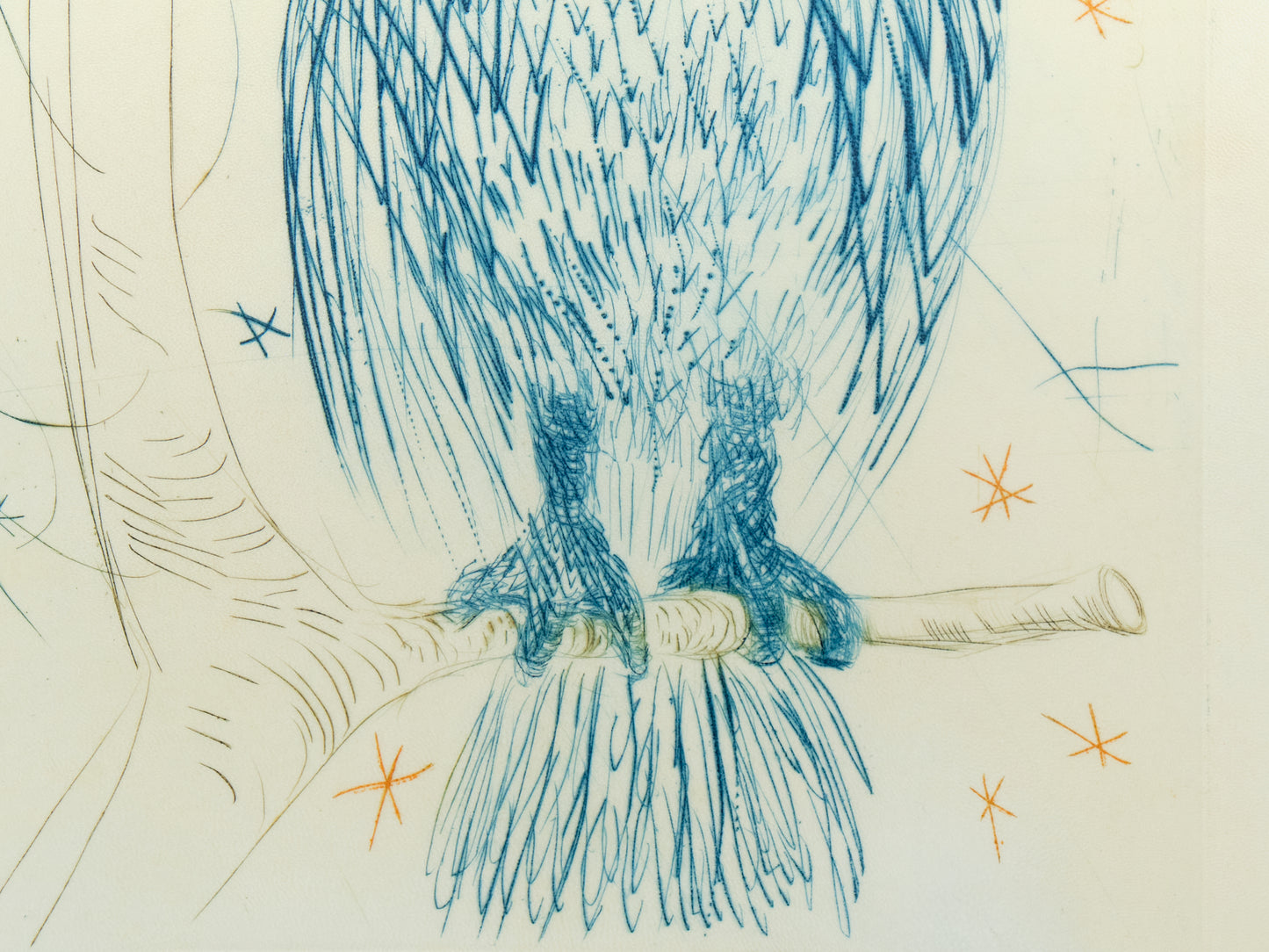Salvador DALI : La Chouette Bleue - Gravure originale