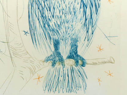 Salvador DALI : La Chouette Bleue - Gravure originale
