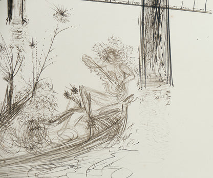Salvador DALI : Golden gate bridge - Gravure originale signée