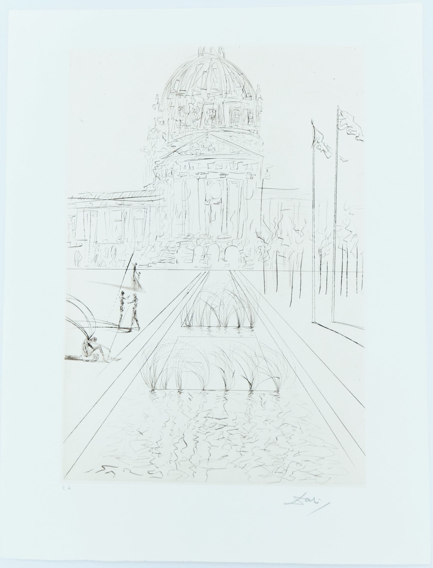 Salvador DALI : City Hall - Gravure originale signée