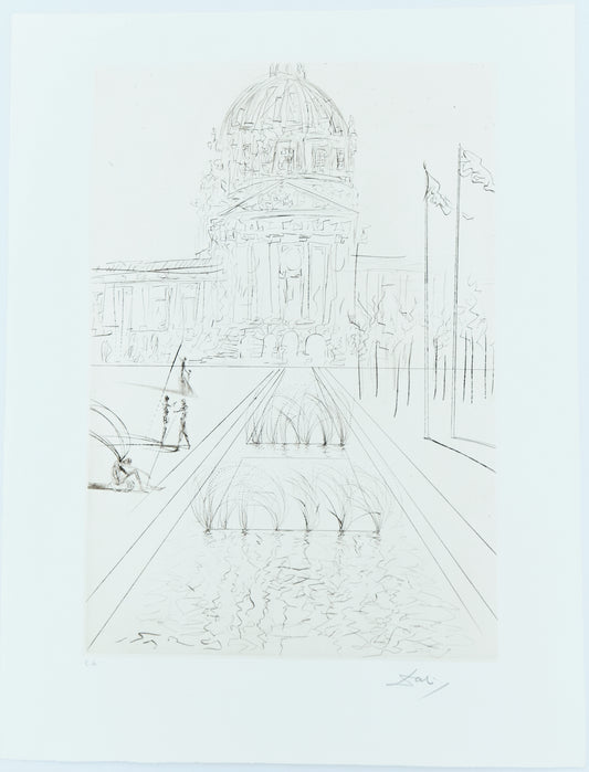 Salvador DALI : City Hall - Gravure originale signée