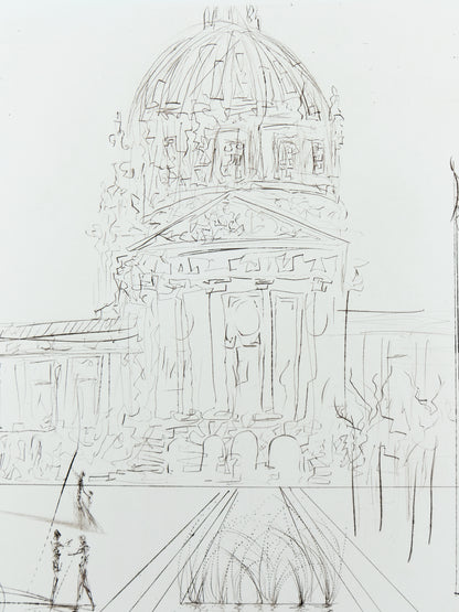 Salvador DALI : City Hall - Gravure originale signée