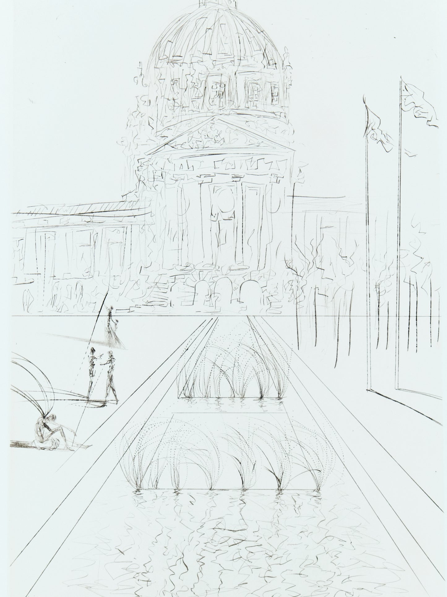 Salvador DALI : City Hall - Gravure originale signée