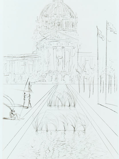 Salvador DALI : City Hall - Gravure originale signée