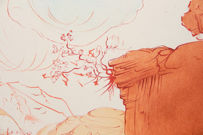 Salvador DALI : Plage à Cadaques - Gravure originale signée