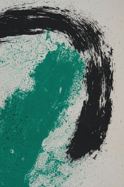 Joan MIRO :  Composition surréaliste en vert - Lithographie originale