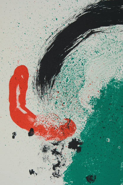 Joan MIRO :  Composition surréaliste en vert - Lithographie originale