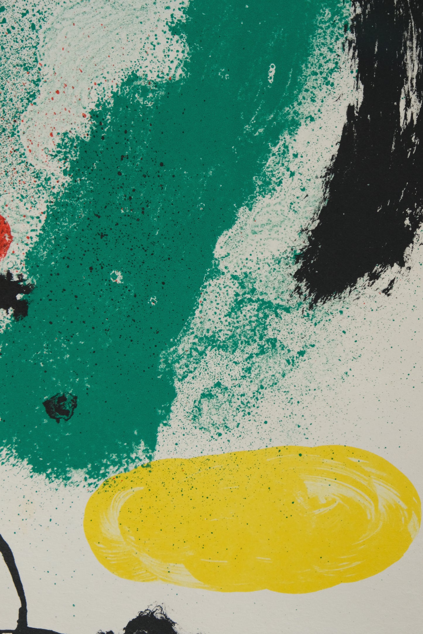 Joan MIRO :  Composition surréaliste en vert - Lithographie originale