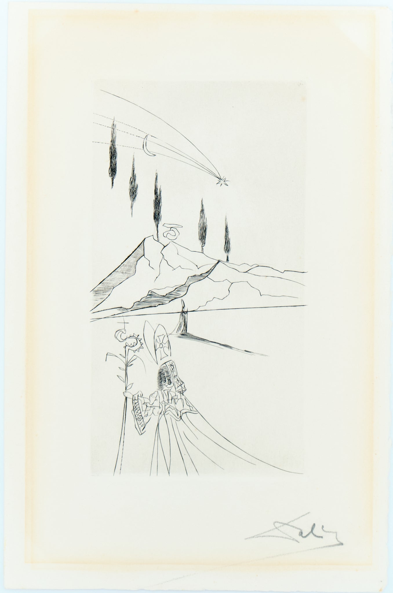 Salvador DALI : L'Evêque - Gravure originale signée