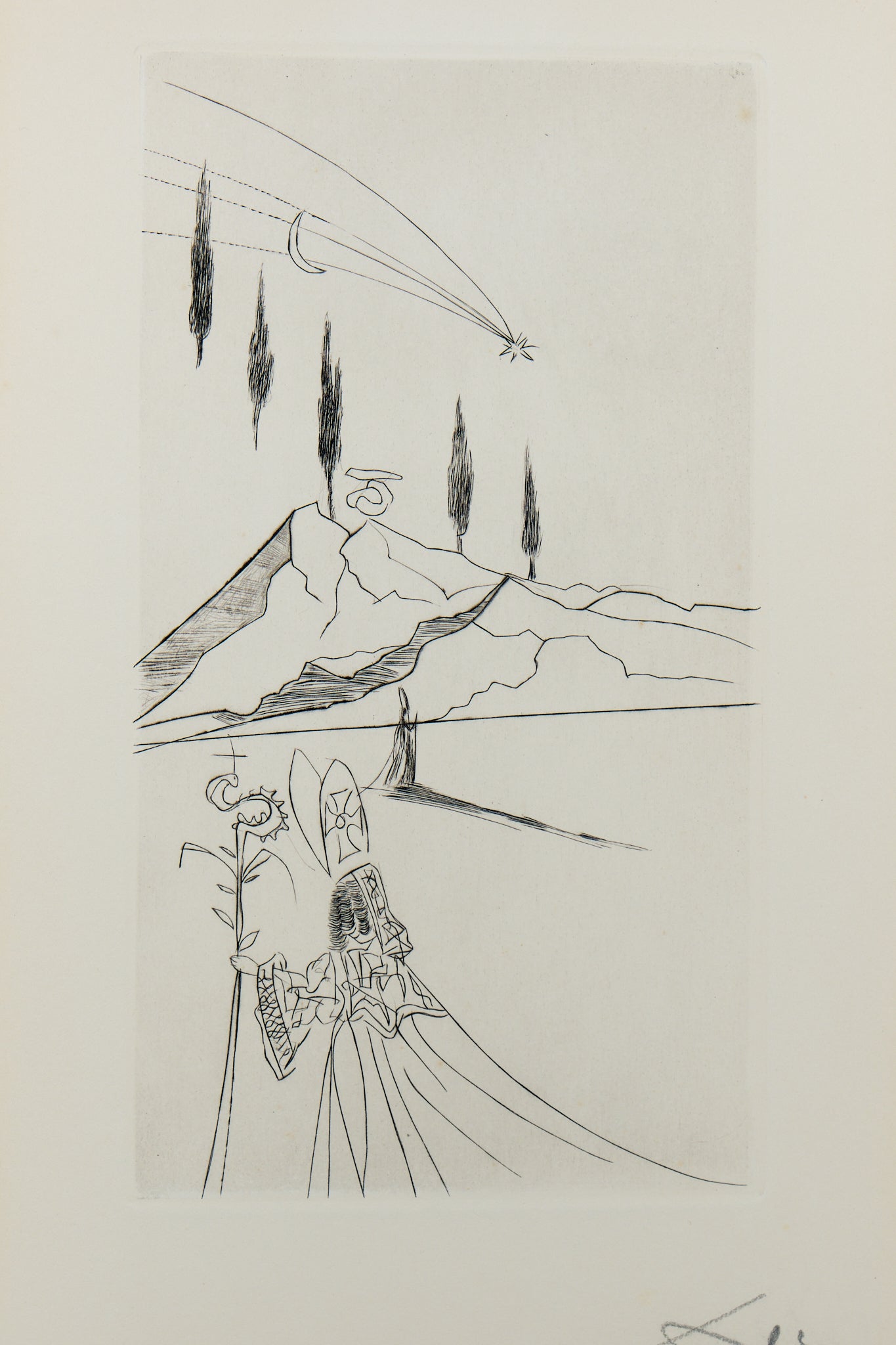 Salvador DALI : L'Evêque - Gravure originale signée