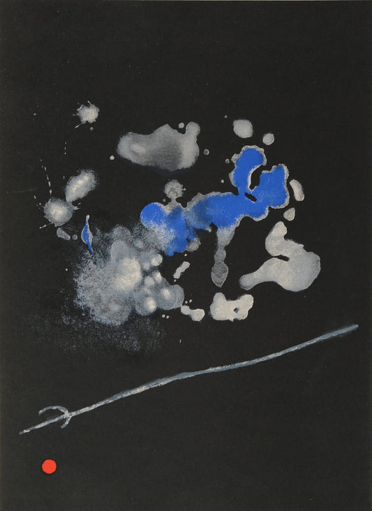 Joan MIRO : Composition surréaliste en bleu - Lithographie originale