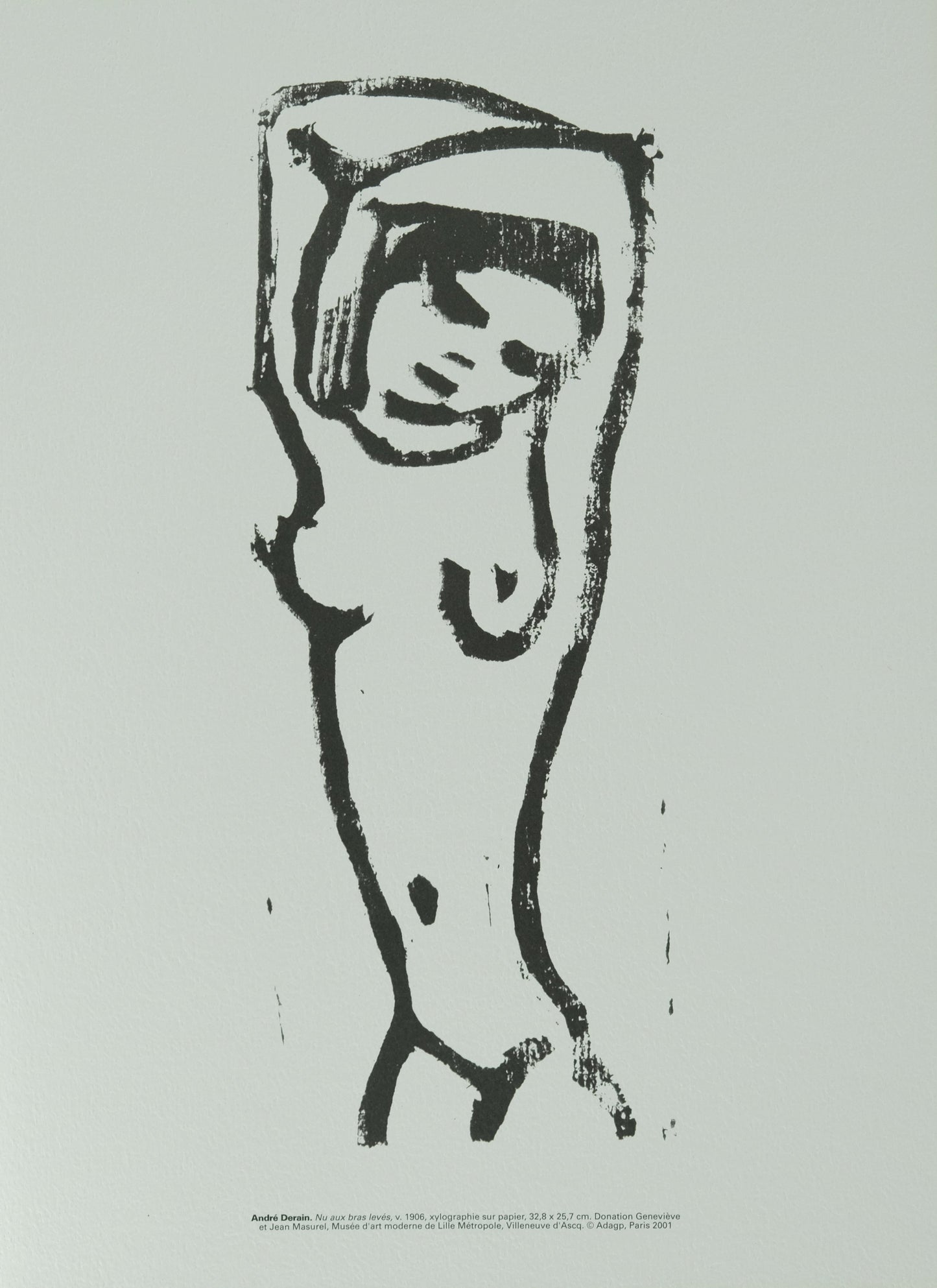 André DERAIN : Nu aux bras levés - Xylographie