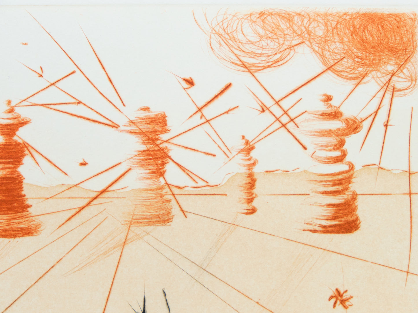 Salvador DALI : Don Quichotte et les moulins à vent - Gravure originale signée