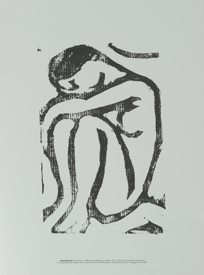 André DERAIN : Nu assis - Xylographie