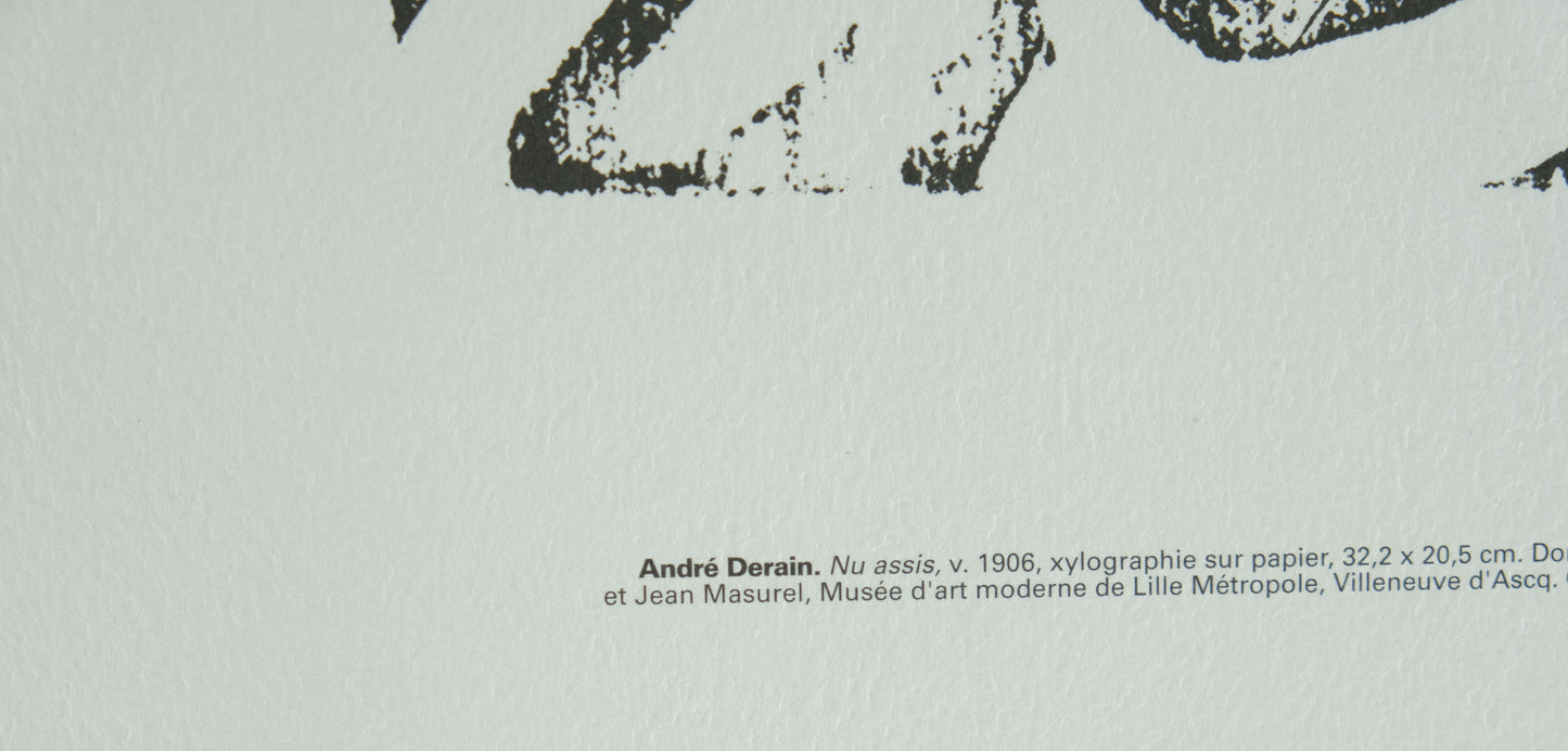 André DERAIN : Nu assis - Xylographie