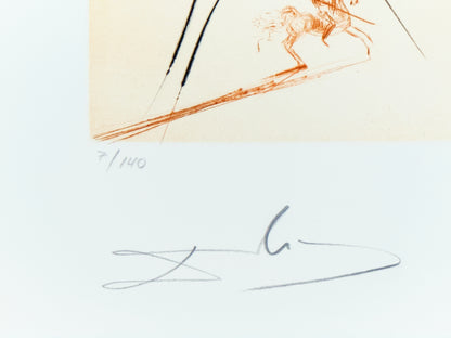 Salvador DALI : Le petit chevalier - Gravure originale signée