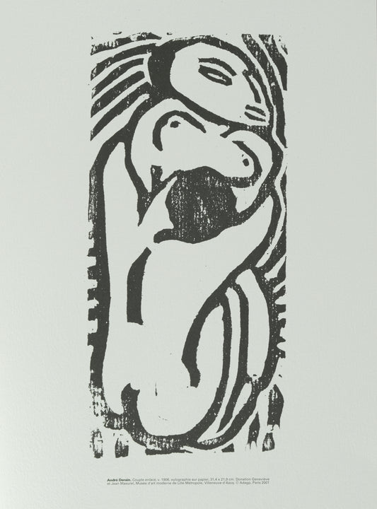 André DERAIN : Couple enlacé - Xylographie