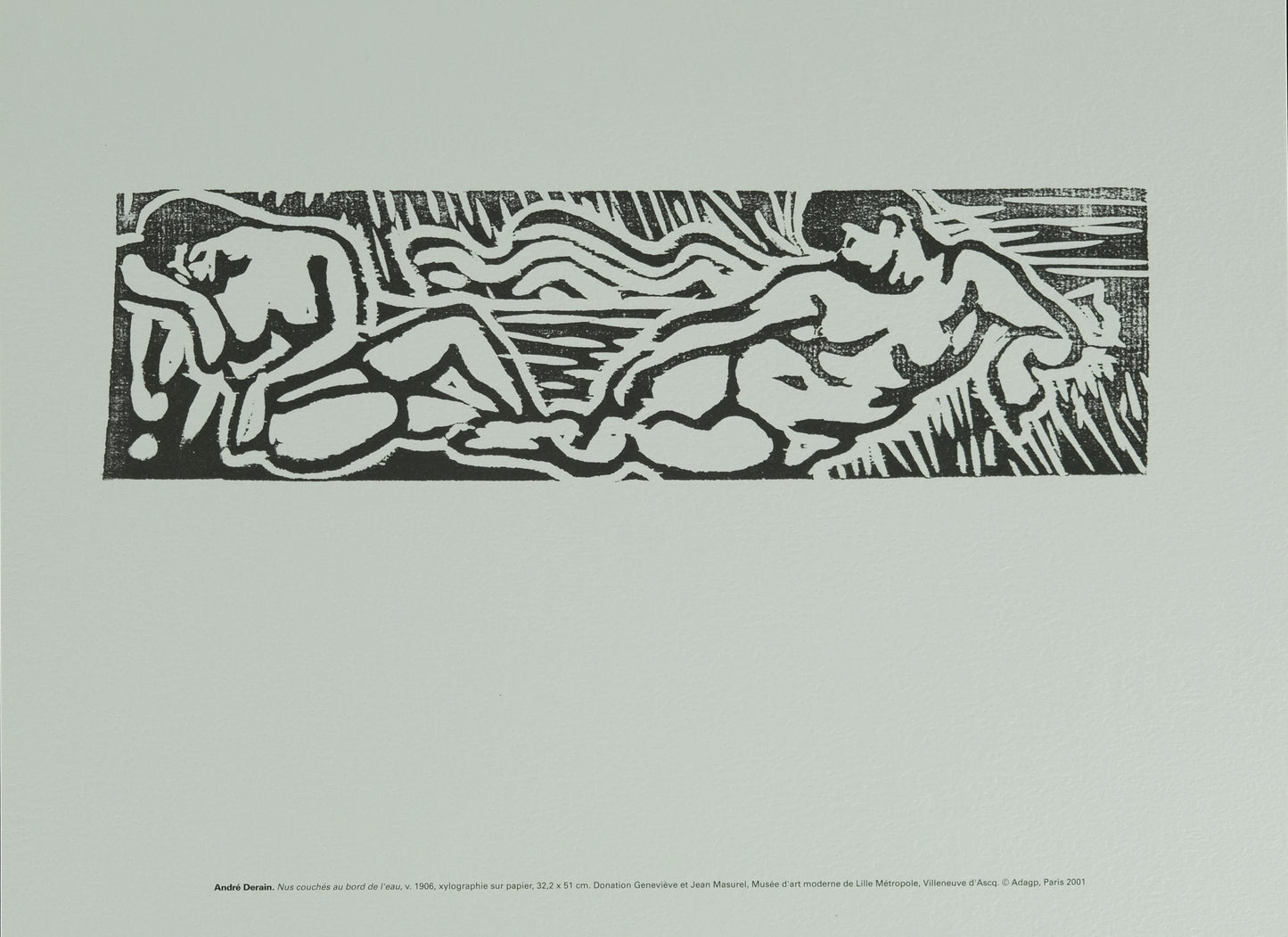 André DERAIN : Nus couchés au bord de l'eau - Xylographie