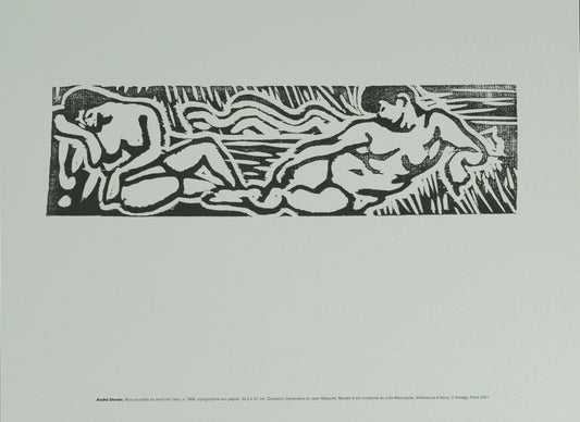 André DERAIN : Nus couchés au bord de l'eau - Xylographie