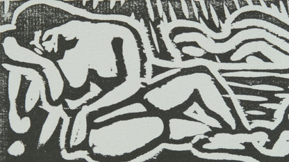 André DERAIN : Nus couchés au bord de l'eau - Xylographie