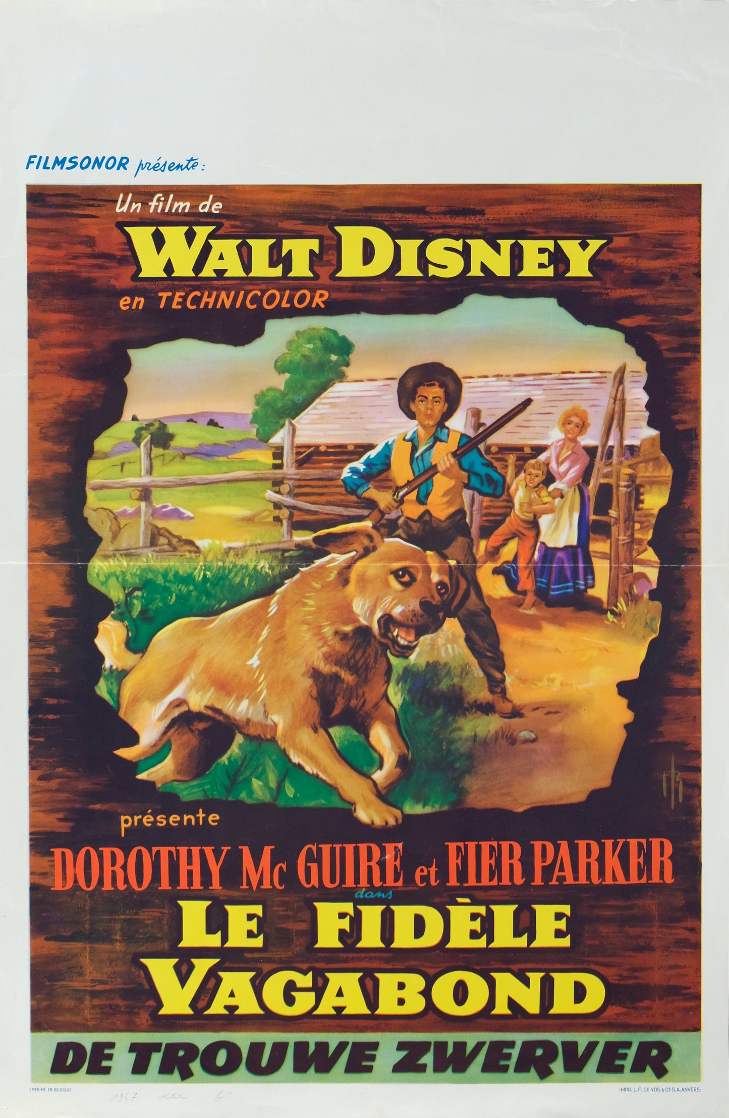 Walt DISNEY : Le fidèle Vagabond - Affiche originale en couleurs