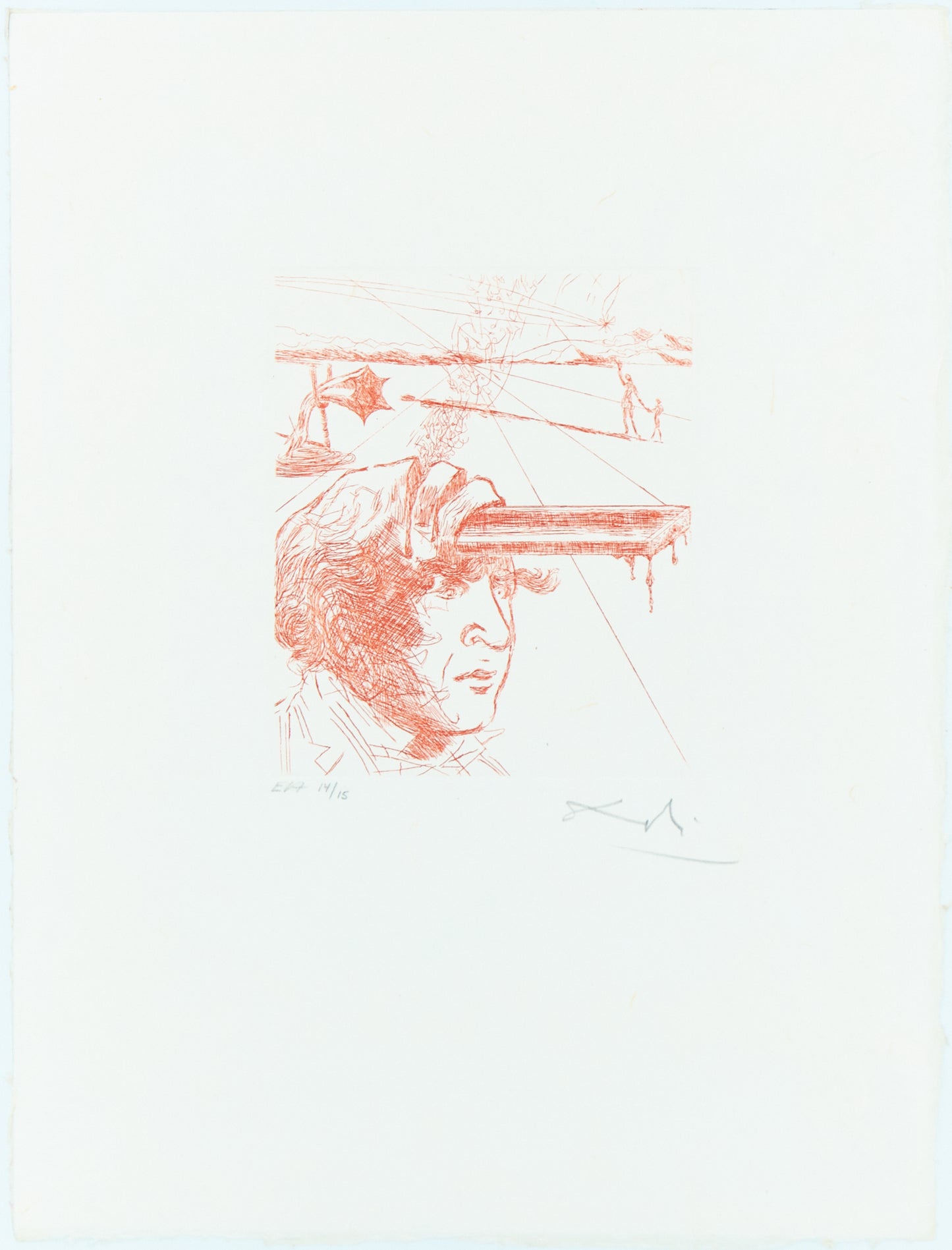 Salvador DALI : Thomas EDISON - Gravure originale signée