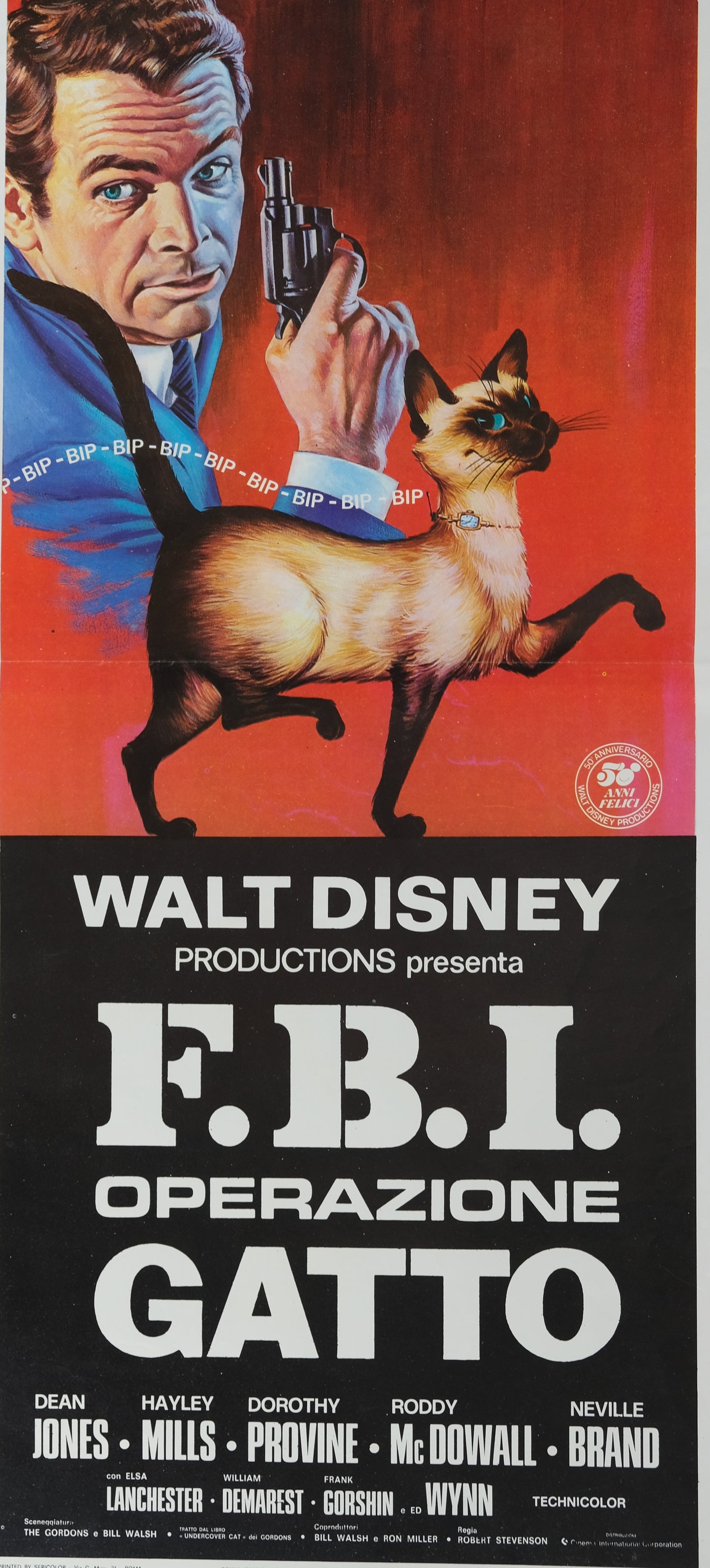 Walt DISNEY : FBI Operazione Gatto - Affiche originale en couleurs