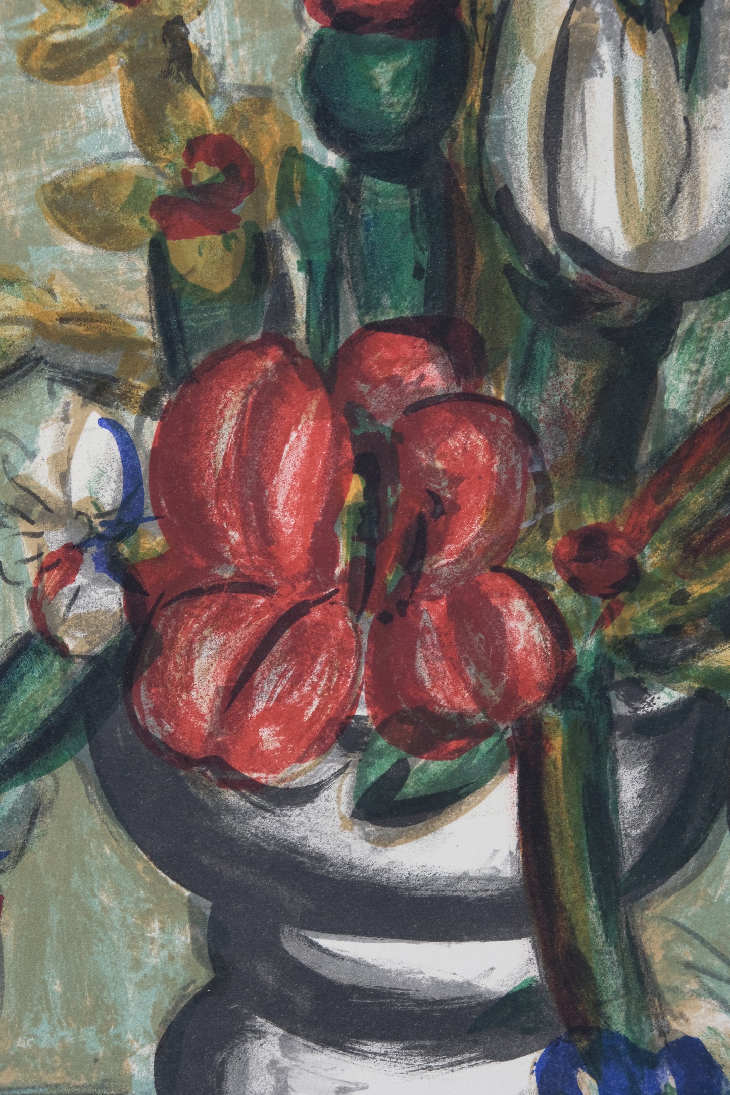 Franz PRIKING : Nature morte au bouquet de fleurs - Lithographie originale signée