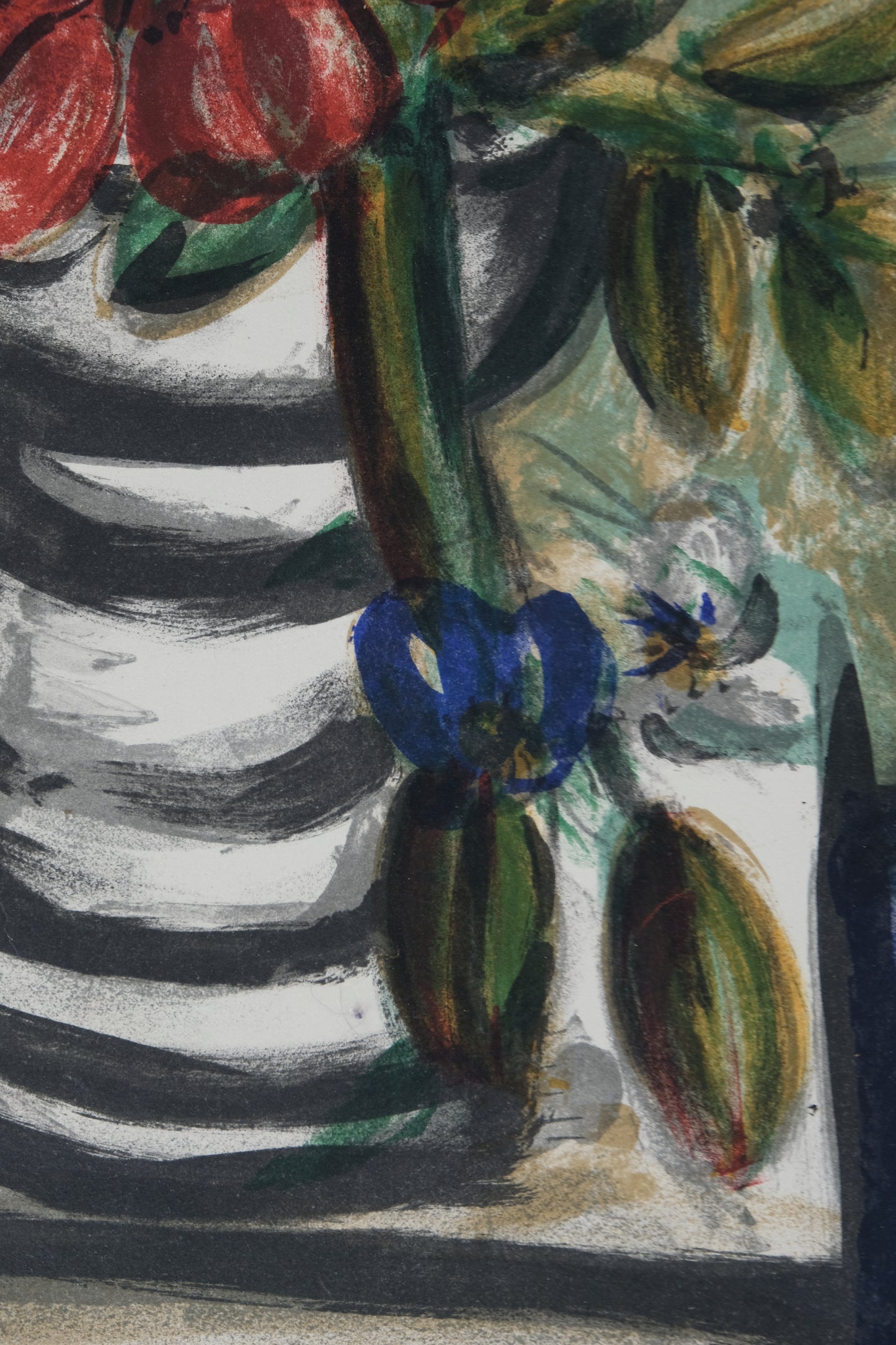 Franz PRIKING : Nature morte au bouquet de fleurs - Lithographie originale signée