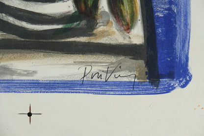 Franz PRIKING : Nature morte au bouquet de fleurs - Lithographie originale signée