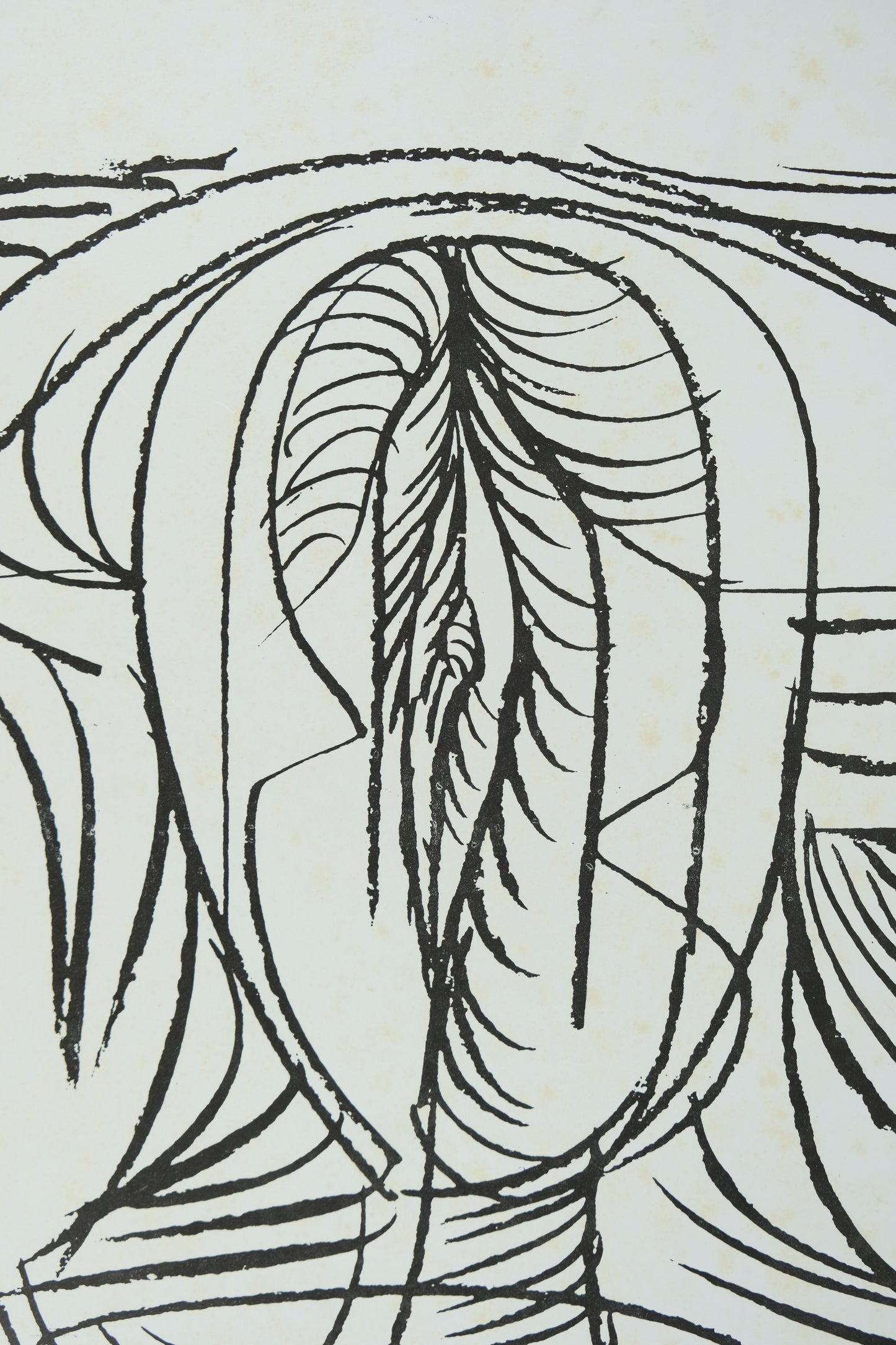 Franz PRIKING : Composition aux traits - Lithographie originale signée