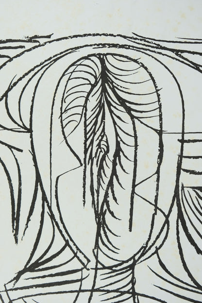 Franz PRIKING : Composition aux traits - Lithographie originale signée