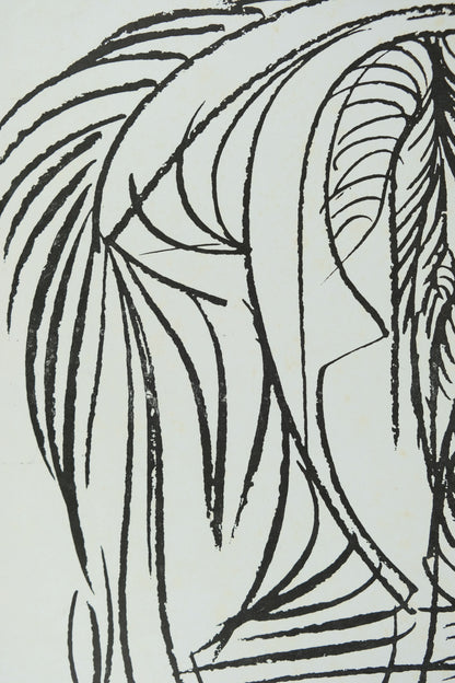Franz PRIKING : Composition aux traits - Lithographie originale signée