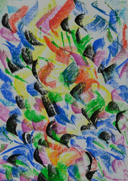 Françoise GALLE - Nuée de couleurs - Pastel signé