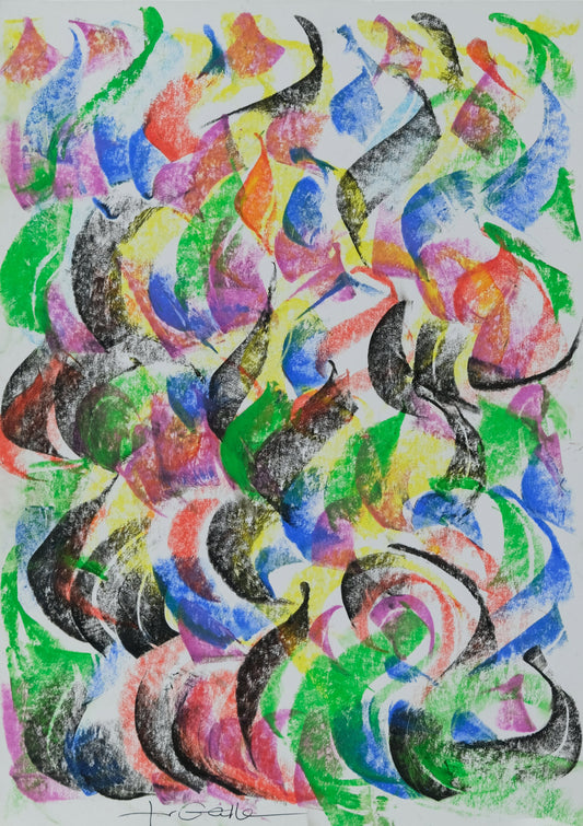 Françoise GALLE - Encre de feu - Pastel signé