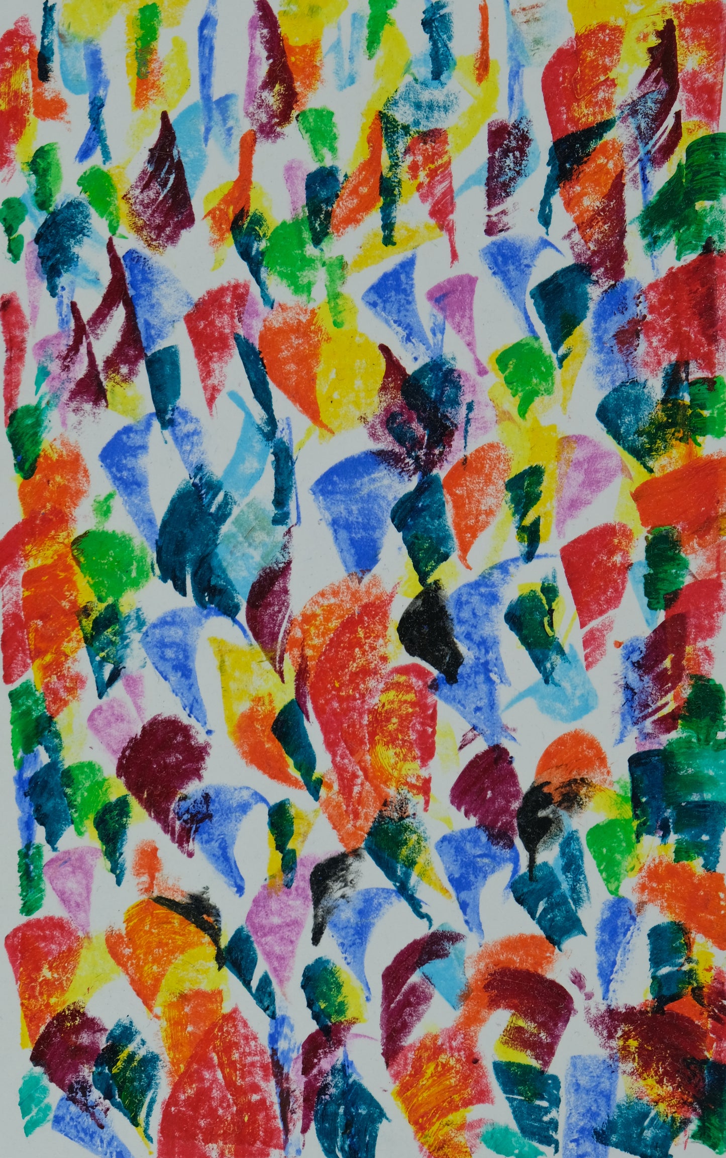 Françoise GALLE - Champs de fleurs abstraite - Pastel signé