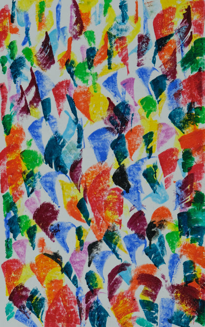 Françoise GALLE - Champs de fleurs abstraite - Pastel signé