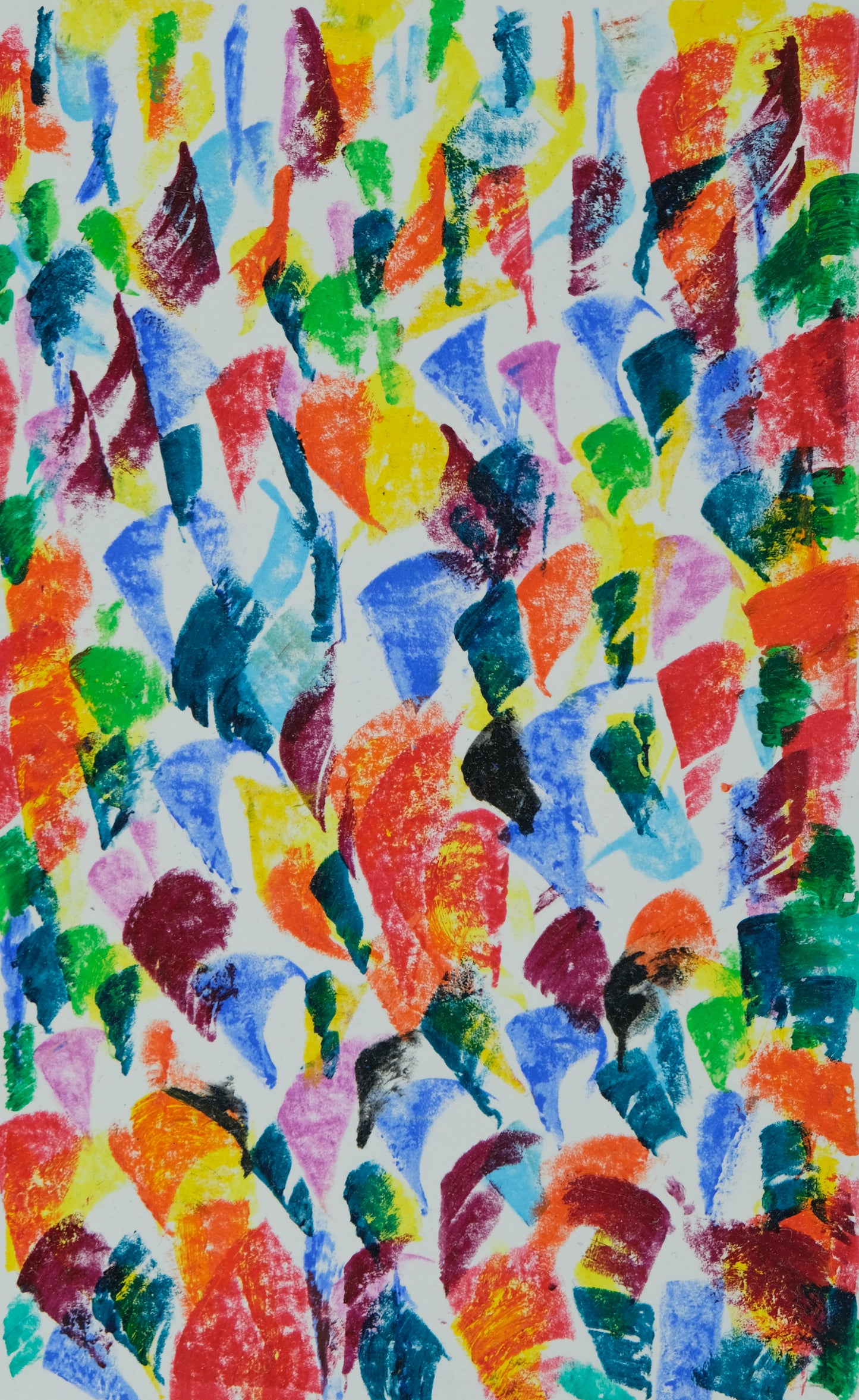 Françoise GALLE - Champs de fleurs abstraite - Pastel signé