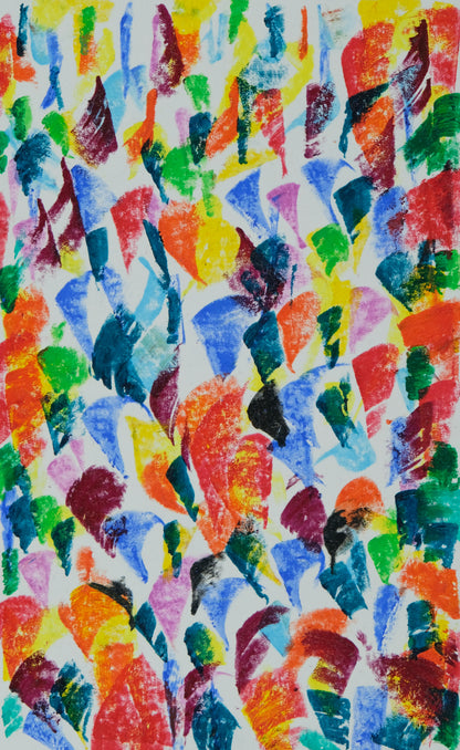 Françoise GALLE - Champs de fleurs abstraite - Pastel signé