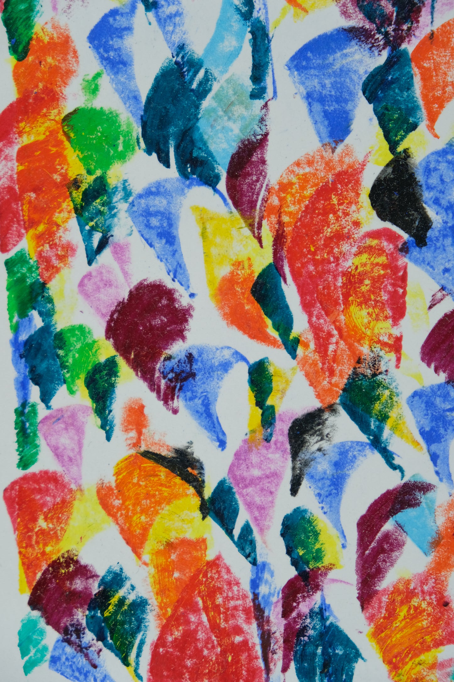 Françoise GALLE - Champs de fleurs abstraite - Pastel signé