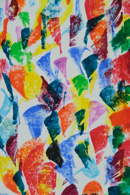 Françoise GALLE - Champs de fleurs abstraite - Pastel signé