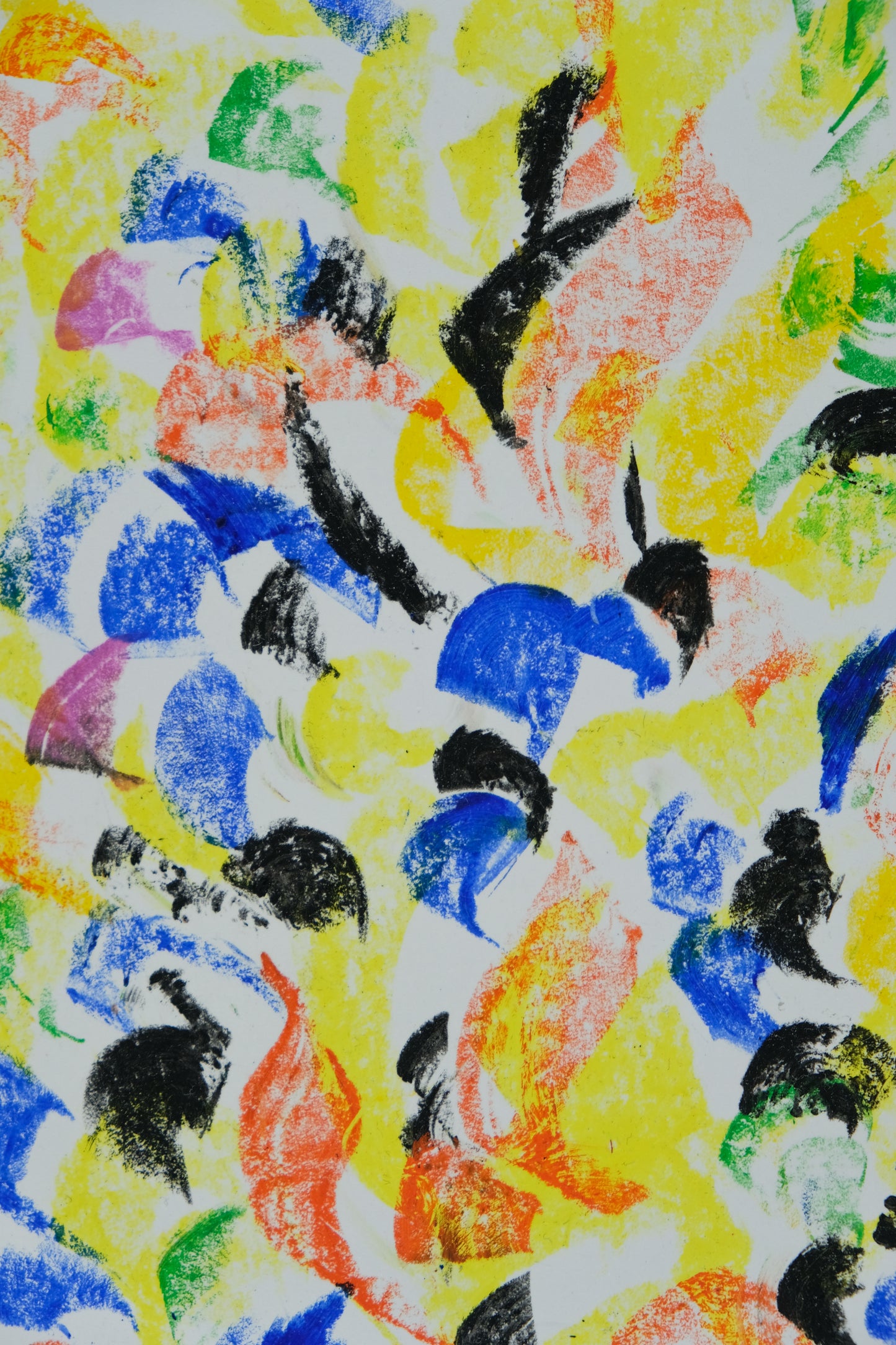 Françoise GALLE - Abstraction jaune - Pastel signé