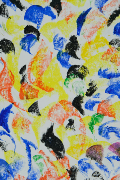 Françoise GALLE - Abstraction jaune - Pastel signé