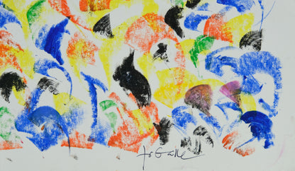 Françoise GALLE - Abstraction jaune - Pastel signé