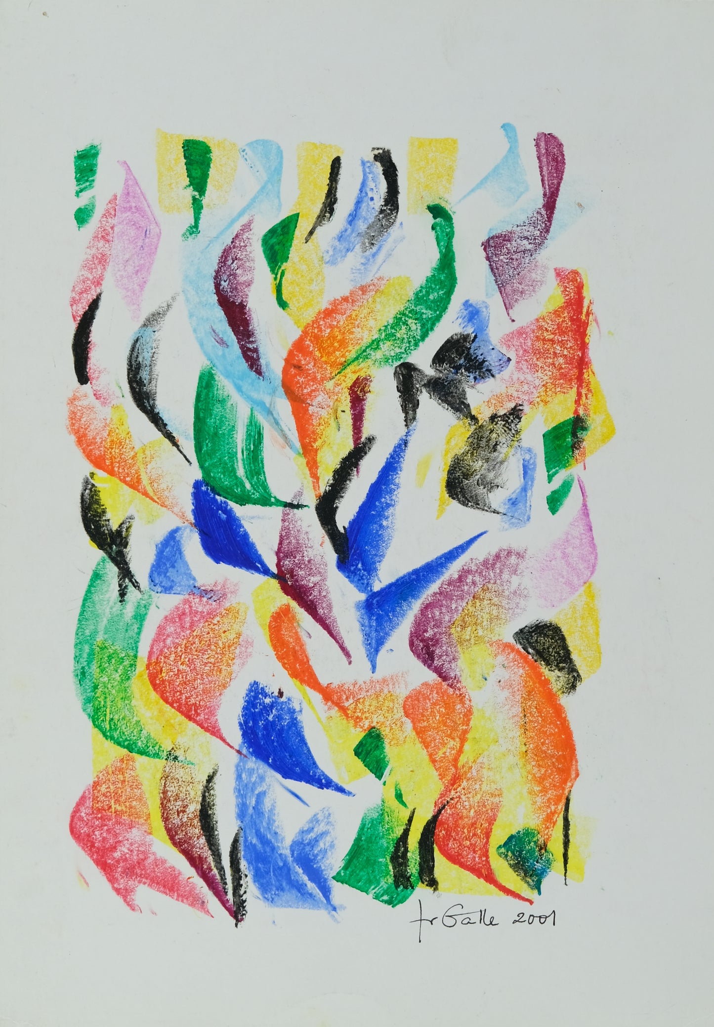 Françoise GALLE - Eclat flamboyant - Pastel signé