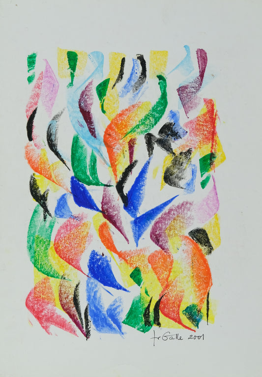 Françoise GALLE - Eclat flamboyant - Pastel signé