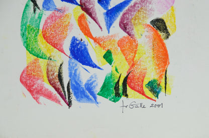 Françoise GALLE - Eclat flamboyant - Pastel signé
