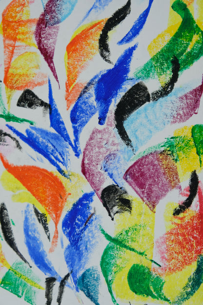 Françoise GALLE - Figures abstraites- Pastel signé