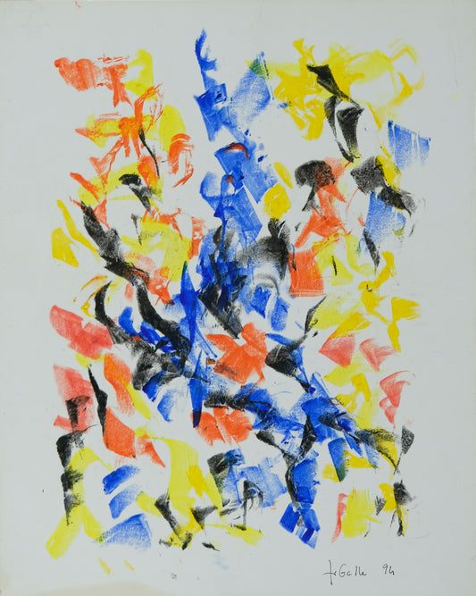 Françoise GALLE - Le coureur abstrait - Pastel signé